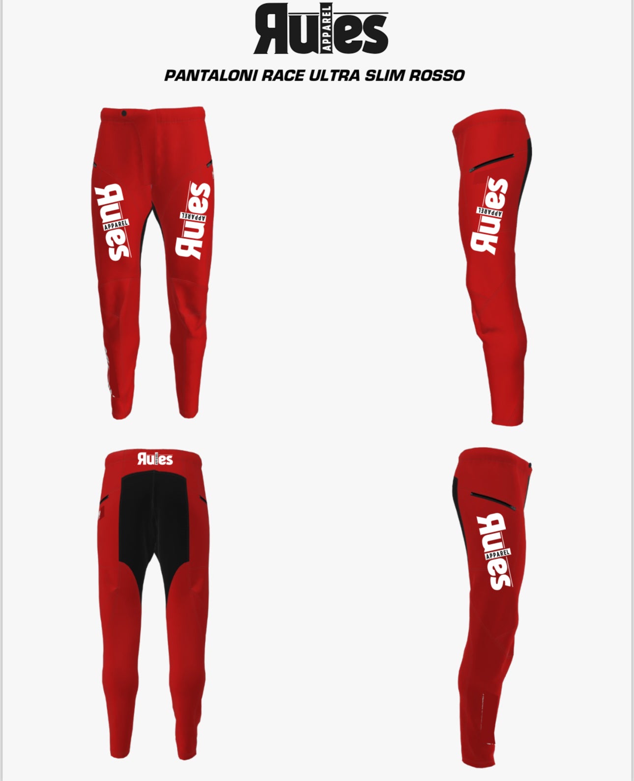 Pantalone Rosso Rules Race Slim