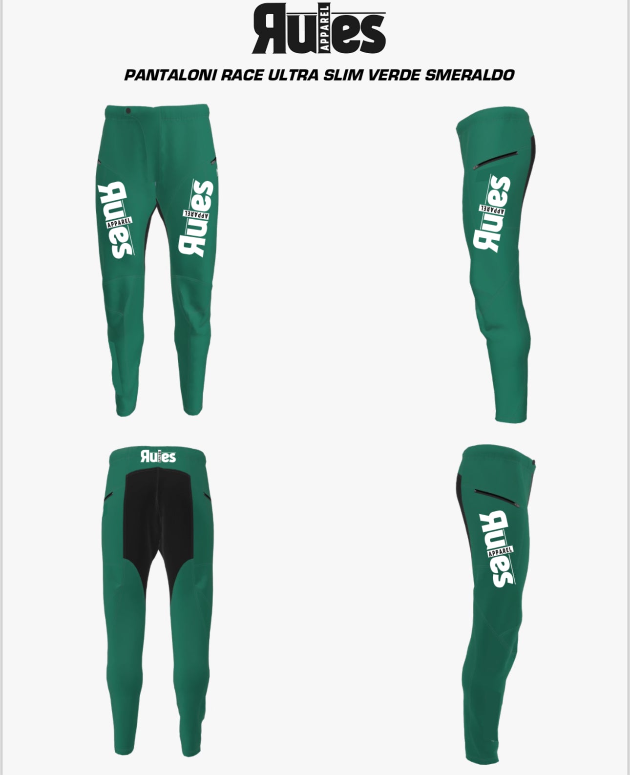 Pantalone Verde Smeraldo Rules Race Slim